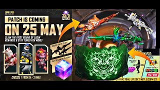 Free fire max Patch update rewards full review,21 may redeem code rewards and ferocious ink gloowall