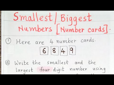 Smallest or biggest numbers with number cards.
