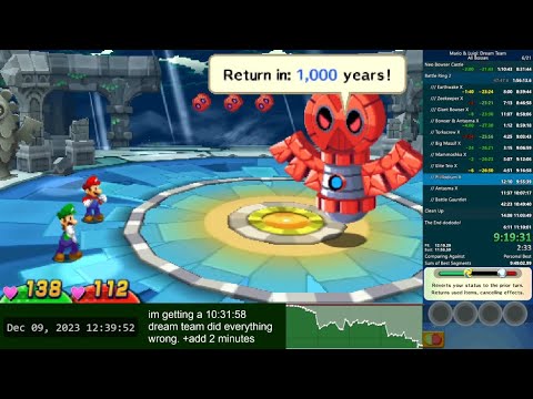 Mario & Luigi: Dream Team - All Bosses speedrun in 11:08:37