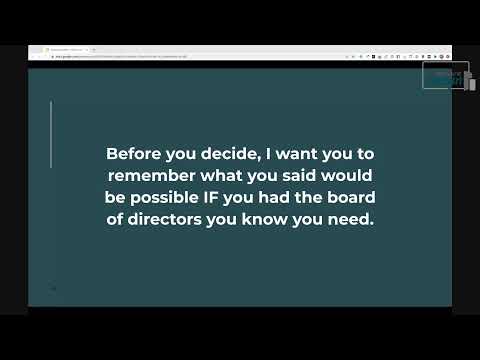 Free Workshop! How to identify your ideal board member