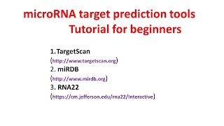 miRNA target prediction tools tutorial | Targetscan | miRDB | RNA22|