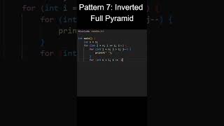 Pattern 7: Inverted Full Pyramid In C | Pattern Series | JustCode |#coding #programming  #shorts