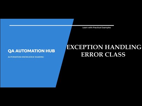 What is an Error Class in Java? - Exception handling