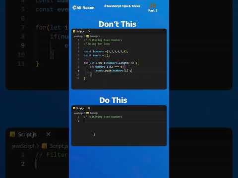 JavaScript Tips & Tricks Filter Even Numbers in Array (Long vs Short way ) Part_2. #JavaScriptTips