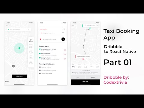 Taxi Booking App by Codextrivia Dribbble To React Native Part #01