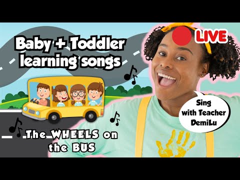 The Wheels on the Bus go Round and Round - Nursery Rhymes + kids songs - Toddler Learning Videos