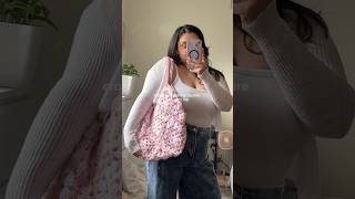 crochet pink granny square bag 🎀