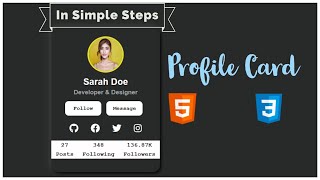 Create Profile Card Within Few Minutes | HTML CSS easy project