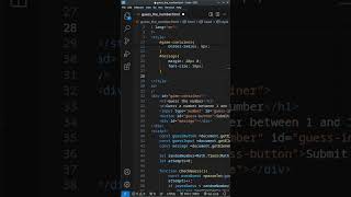 simple number guessing game :) #codingtutorial #programmingjourney #webdevelopment #html
