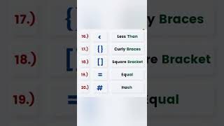 50 Coding symbol Names | Computer symbol | symbol and their names | #symbol #shorts #symbolnames