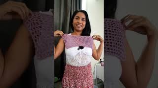 Easy mesh sleeves full tutorial on my channel.#crochet #crochetmesh