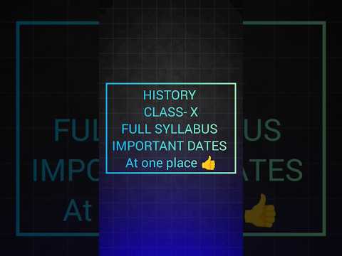 History Class X CBSE/NCERT🤓💯🔥ONE SHOT STUDY _All Important Dates