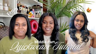 Quick Weave Middle Part Tutorial | Full Step-by-Step Guide | Beginner Friendly