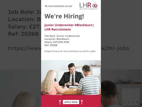 Junior Underwriter Role Available #Blackburn | LHR Recruitment