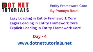 Lazy vs. Eager vs. Explicit Loading in EF Core | Day 4 | By Pranaya Rout | Dot Net Core Tutorials