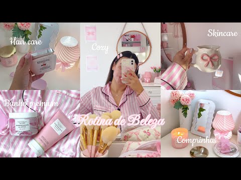 Beauty routine | nails, skincare, hair care, shopping, premium bath, cozy vibes & aesthetic