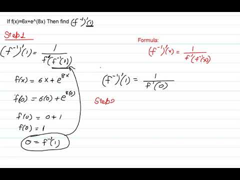 Derivative of inverse function at some point