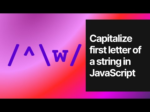 Capitalize the first letter of a string in JavaScript
