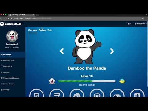 Codemoji - Student Dashboard overview
