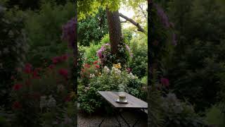 Hidden Coffee Garden in Bloom | Relaxing Jazz Music & Peaceful Courtyard Vibes for Calm and Focus