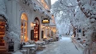 Morning Jazz Playlist by a Snowy Bookshop Café Street ❄️ Gentle & Warm Jazz for Clear Mind & Ease ☕