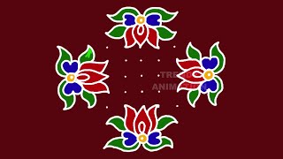 2022 Sankranthi chukkala muggulu with 9*3dots | Easy kolam | Latest muggulu | @TrendyAnimation |