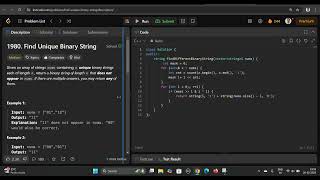 Find Unique Binary String| LEETCODE #potd |20-02-25| @DecodeMaster01 ​