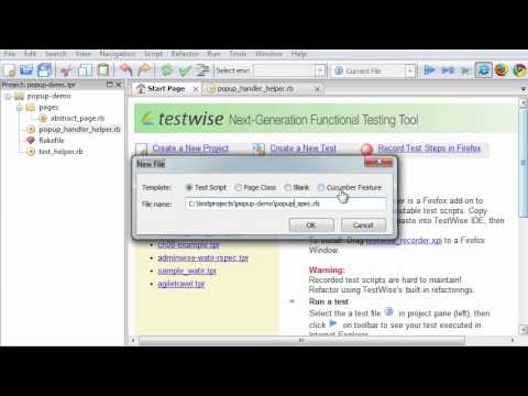 Web Test Automation - handling popup windows