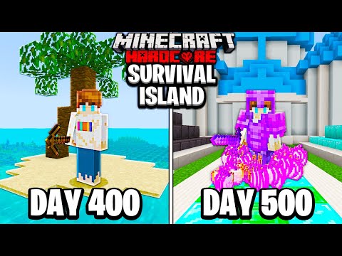 I Survived 500 Days on a SURVIVAL ISLAND in Minecraft Hardcore...