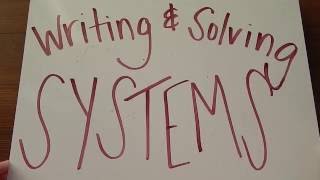 Writing and Solving Systems of Equations Tutorial