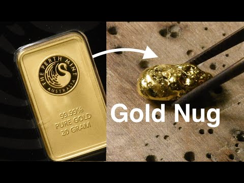 Melting a Pure Gold Nugget from a 9999 Gold Bar