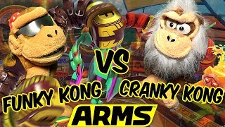 ABM: Funky Kong Vs Cranky Kong !! ARMS Gameplay Match !! ᴴᴰ