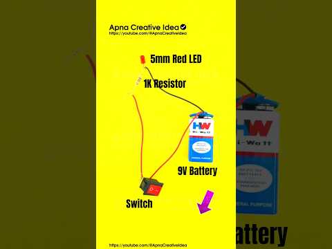 How To Connect LED With 9V Battery And Switch