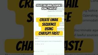 Create an email sequence using ChatGPT #leads #automations #gohighlevel