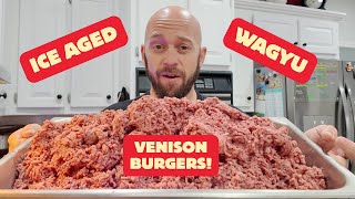 Ultimate Ice-Aged Venison Burgers with Wagyu Beef Fat!