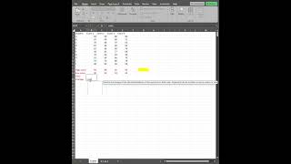 Excel functions max, min, average, and percent.