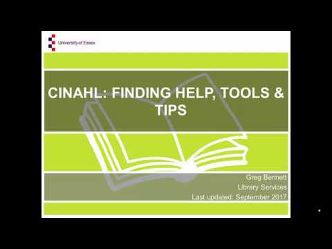 CINAHL: Tools and Tips, using wildcards, truncation