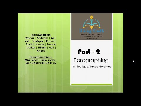 Rising Sindh : Paragraphing Techniques (Part 2/2) (CSS/PMS)