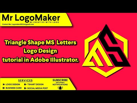 Triangle Shape MS letters Logo design Tutorial in Adobe illustrator #logo #illustrator #logodesign