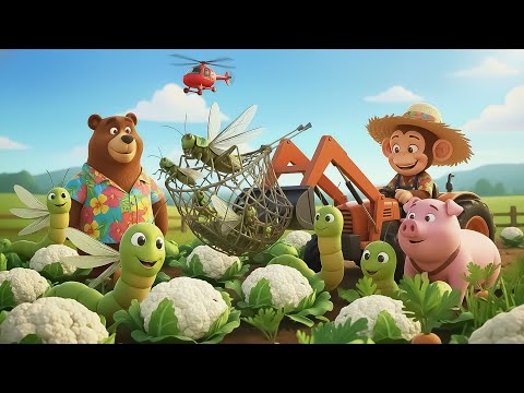 Monkey Farmer Fixes Tractor🐒🚜Funny monkey driving crane, moving cows, chickens, pigs