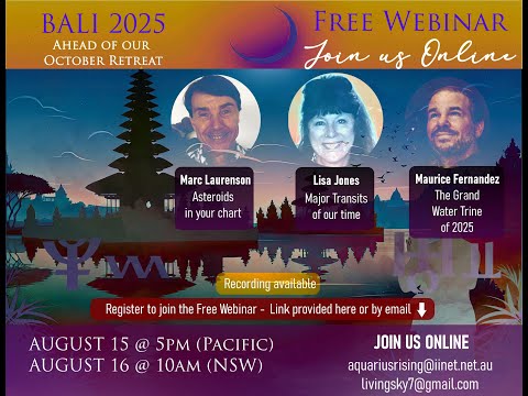 ASTEROIDS - THE GRAND WATER TRINE - SOUL CONTRACTS - 3 astrologers meet ahead of BALI!