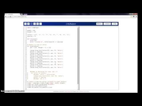 Pond's Python Practice 007 for loops, mouse handlers, and a very hard lesson