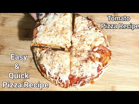 Simple Easy & Quick Tomato Pizza Recipe / Quick Tomato Pizza / Tomato Cheesy Pizza