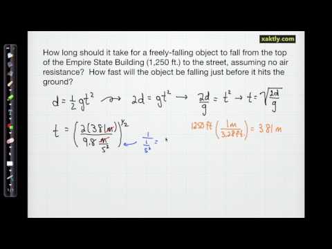 Freefall formula: two examples