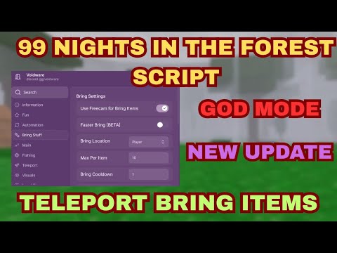NEW UPD 99 Nights In The Forest Script GOD MODE, Bring All Items Teleport *No Key* (Roblox)