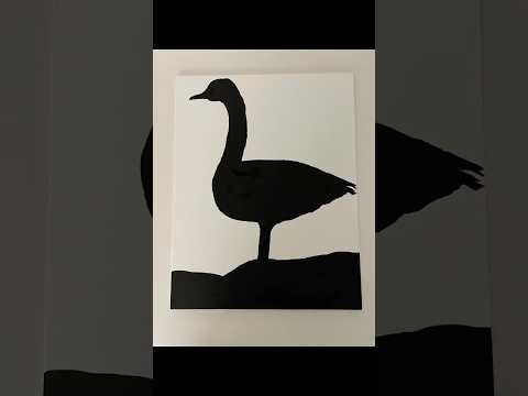 Black and white goose painting #art #shorts #youtubeshorts #artistonyoutube #fypage #artyoutuber