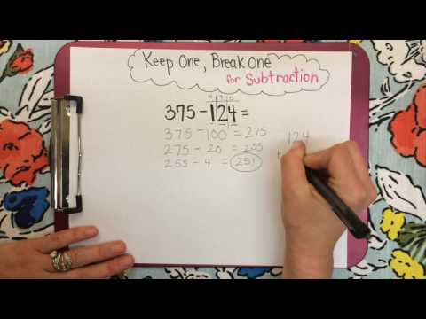 Second Grade Math: Subtraction - Keep One, Break One (without Regrouping)