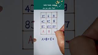 math Riddle challenge‼️ Find the missing number‼️ #mathriddle #mathchallenge #mathbrainteaser