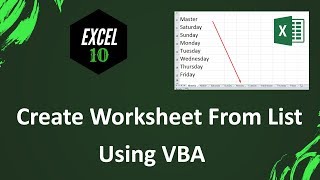 How To Create New Sheets From A List In Excel