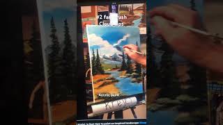 Creating cool clouds with a fan blender brush #cloudtips #acrylicart